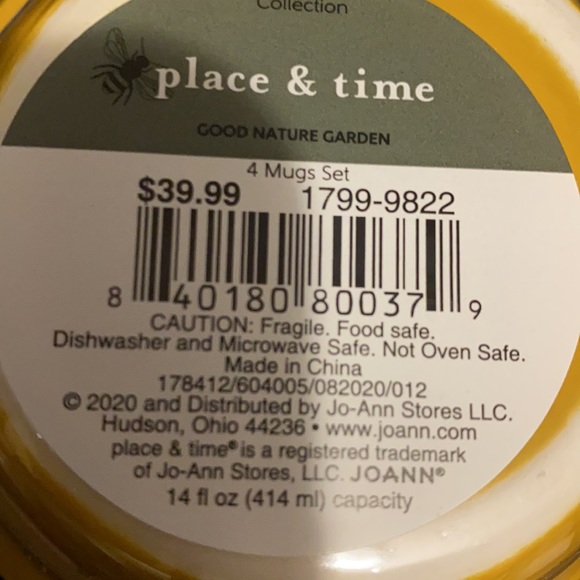 Set of 4 cups in wire holder birds pastel - Picture 6 of 6